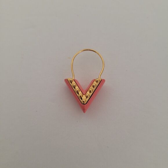 Louis Vuitton Essential V Hoop Single Earring Pink Gold Motif Accessary Auth - Picture 2 of 8